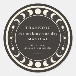 Adesivo Moon Phases boho celestial Favor do casamento graç