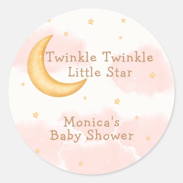 Adesivo Moon Stars Twinkle Garota Bebê Chuva (Frente)