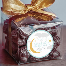 Adesivo Moonbeams and baby dreams baby shower blue