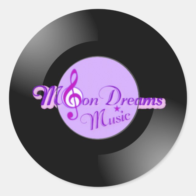 Adesivo MoonDreams Música Record Small Round Stickers (Frente)