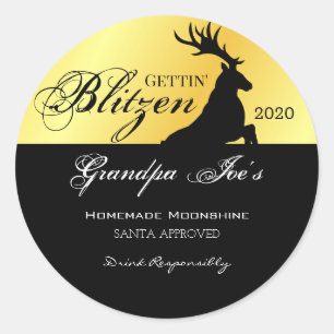 Adesivo Moonshine de Natal Personalizado "Gettin Blitzen"