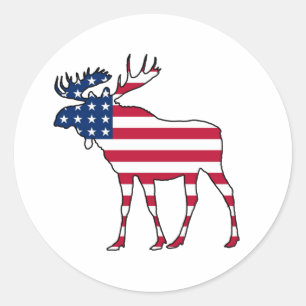 Adesivo Moose azul-vermelha