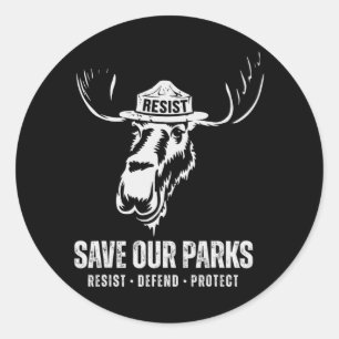 Adesivo Moose Bear Salve Nosso Parque Anti-Trump Men Acamp