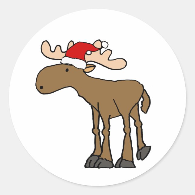 Adesivo Moose Engraçada vestindo a Cartografia de Natal do (Frente)
