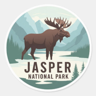 Adesivo Moose no Parque Nacional de Jasper, Viagem Canadá