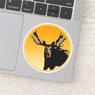 Adesivo Moose no Sunset - Arte original sobre a vida selva
