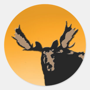 Adesivo Moose no Sunset - Arte original sobre a vida selva