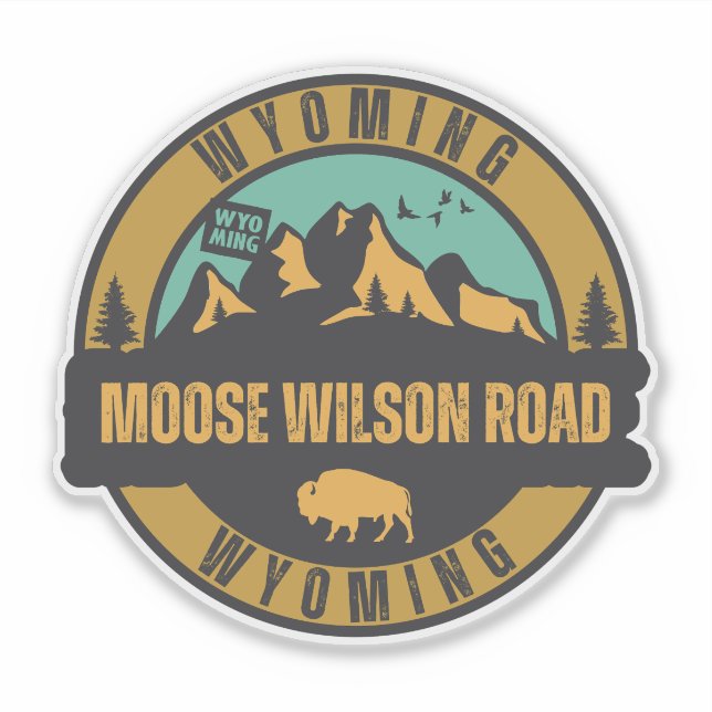Adesivo Moose Wilson Road, Wyoming (Frente)