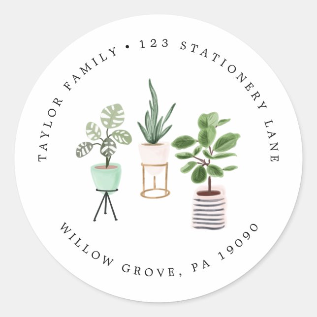 Adesivo Morada Circular de Plantas de Casa Potente (Frente)