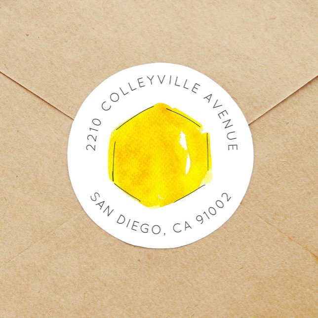 Adesivo Morada de Devolução de Bebê Honeycomb da Aquarela  (Criador carregado)