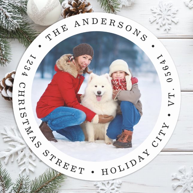 Adesivo Morada de devolução de fotos simples do Natal Mode (Criador carregado)