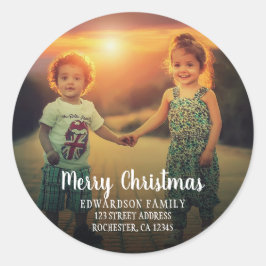 Adesivo Morada de fotos da família Feliz Natal