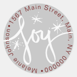 Adesivo Morada de Natal Desenhada Joy Lettering Endereço F