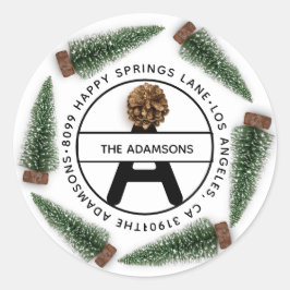 Adesivo Morada Familiar RSVP Monograma Árvore de Natal Bra