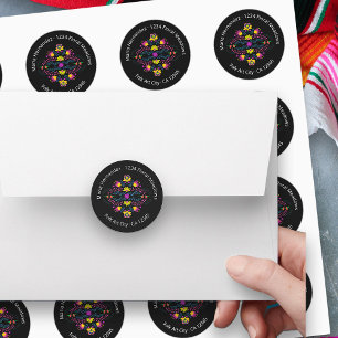 Adesivo Morada Preta das Flores do Partido Fiesta Mexicano