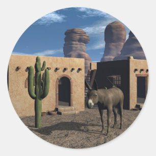 Adesivo Moradias e Burro de Adobe