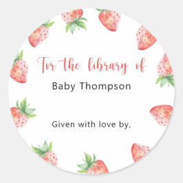 Adesivo Morango - Chá de fraldas, livros para bebê