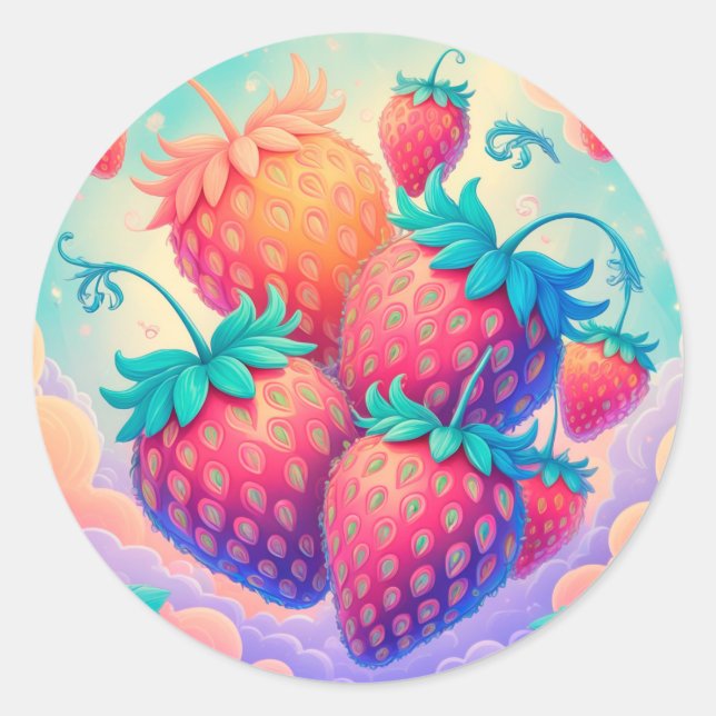 Adesivo Morango colorido (Frente)