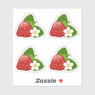 Adesivo Morango Doce, Conjunto de 4