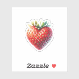 Adesivo Morango Formatado por Coração com Sementes Formata