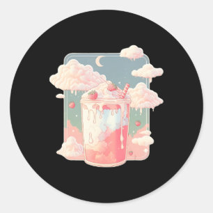 Adesivo Morango Leite Milkshake Kawaii Lofi Cute Pastel