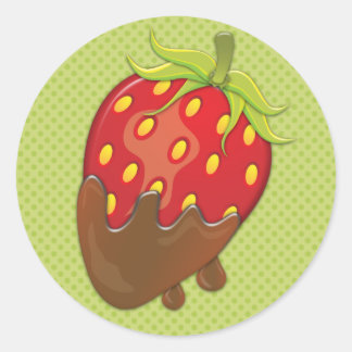 Adesivo Morango mergulhado em chocolate