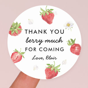 Adesivo Morango Obrigado Berry Muito Favor