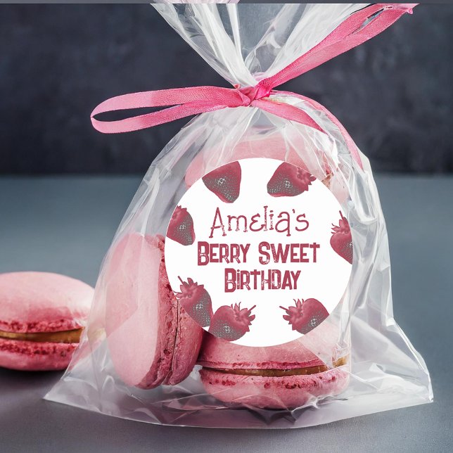 Adesivo Morango Personalizado Aniversário (Criador carregado)