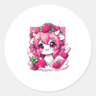 Adesivo Morango Vaca Kawaii Anime Morango Leite _1
