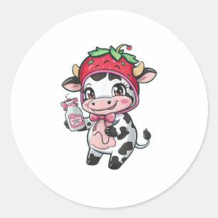 Adesivo Morango Vaca Kawaii Anime Morango Leite _2
