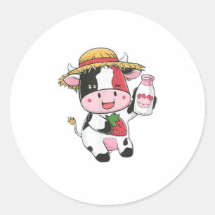 Adesivo Morango Vaca Kawaii Anime Morango Leite _7