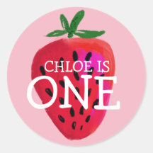 Morango | Vinheta Personalizada de Primeiro Aniver