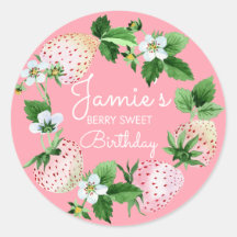 Morangos Branco Primeira Festa de aniversário