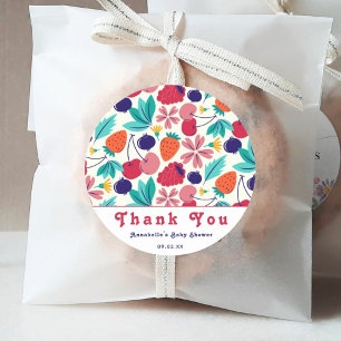 Adesivo Morangos Chá de fraldas Tropical