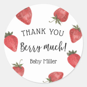Adesivo Morangos Obrigado Berry Muita
