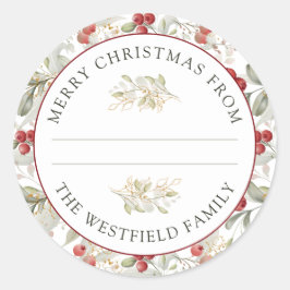 Adesivo Morangos Vermelhos Comida de Natal Presente