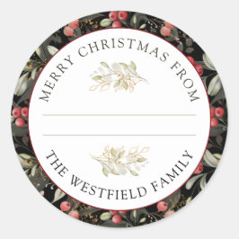 Adesivo Morangos Vermelhos Comida de Natal Presente