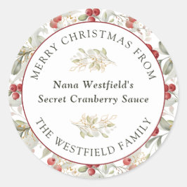 Adesivo Morangos Vermelhos Comida de Natal Presente