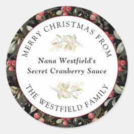 Adesivo Morangos Vermelhos Comida de Natal Presente