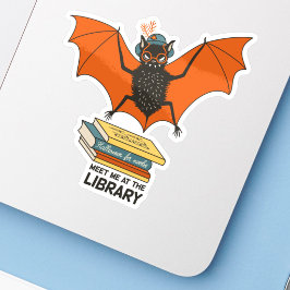 Adesivo Morcego Leitor | Bibliotecário Caprichoso com Livr