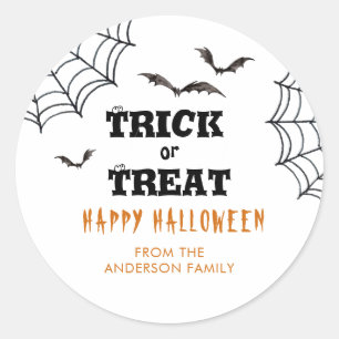 Adesivo Morcegos de Halloween para Doce ou Travessura