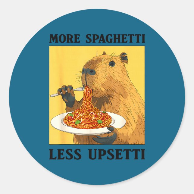 Adesivo More Spaghetti Less Upsetti Capybara (Frente)