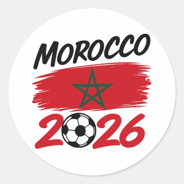 Adesivo Morocco 2026 Soccer Fan, Football Supporter Pride  (Frente)