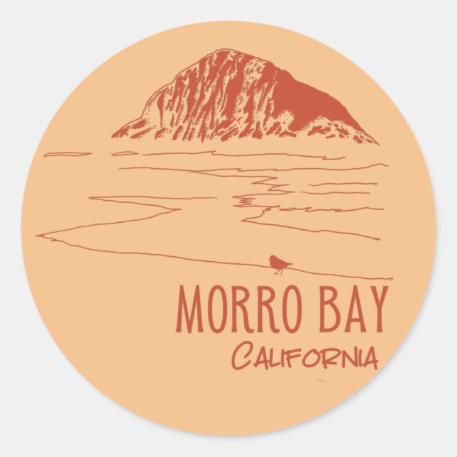Adesivo Morro Bay Califórnia Rocha Morro (Frente)