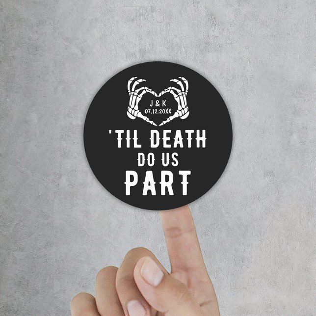 Adesivo Morte Personalizada Faz-Nos Casamento De Peças (Til Death Do Us Part Wedding Supplies Custom Classic Round Sticker
)
