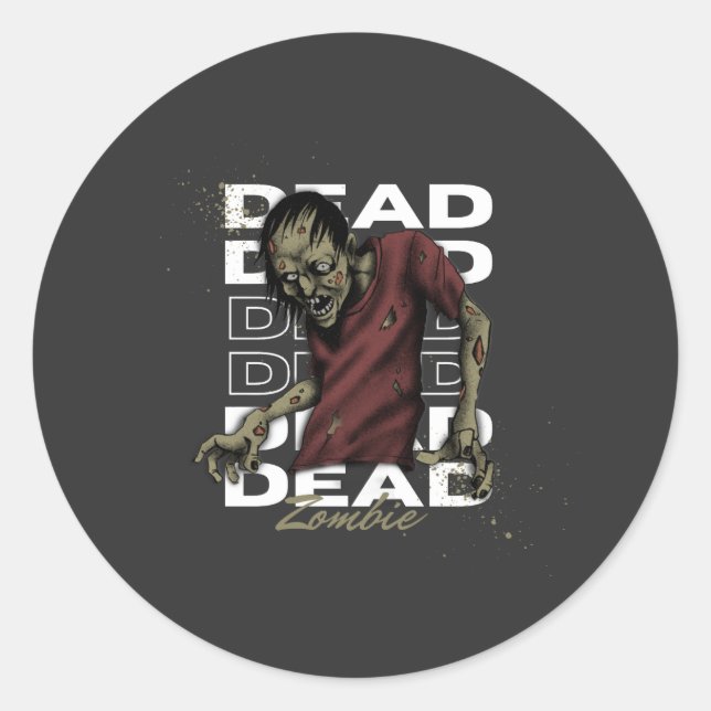 Adesivo Morto branco e castanho, Vinheta Zombie (Frente)