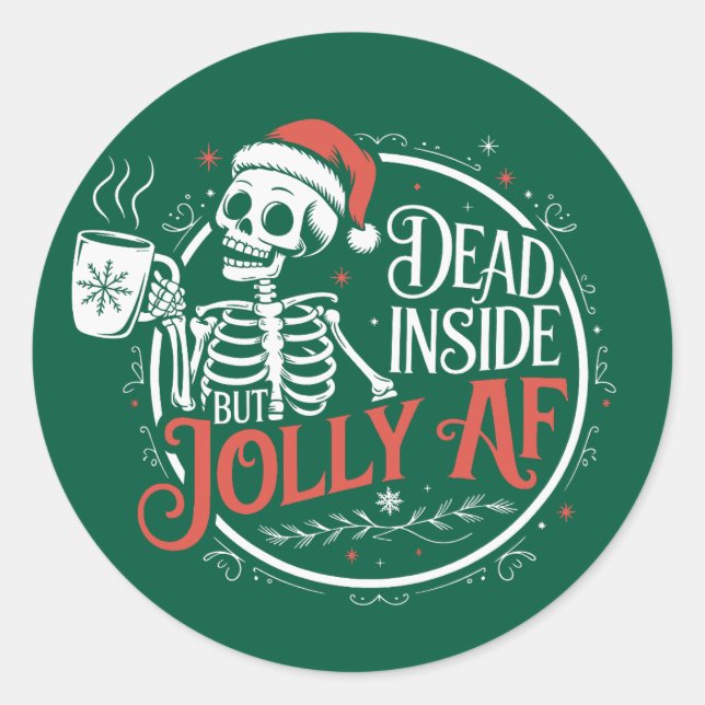 Adesivo Morto Dentro Mas Jolly Af Skull Santa Claus Xmas (Frente)