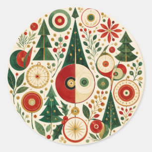 Adesivo Mosaico de Natal de Meados do Século