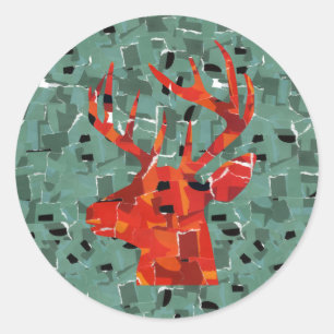 Adesivo Mosaico de silhueta de cabeça de veado