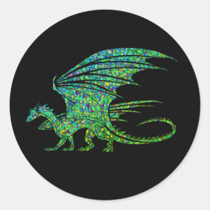 Adesivo Mosaico do Dragão Verde Incrível
